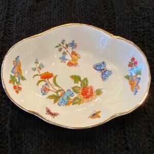 Aynsley Cottage Garden Porcelain Trinket/Soap Dish with Floral and Butterflies